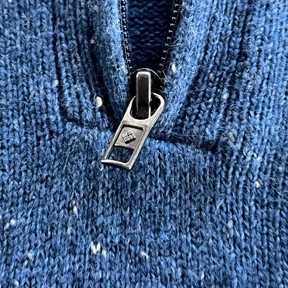 Columbia 1/4 Zip Wool Blend Sweater Blue Size Large - Picture 11 of 14
